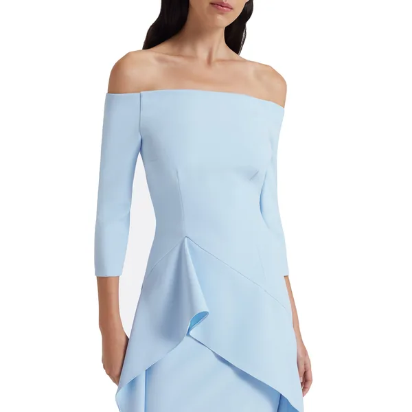 Safiyaa Zetta Long Dress in Pale Blue, view 4