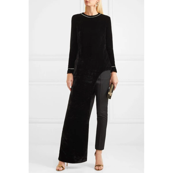 SemSem Asymmetric Velvet Tunic, view 3