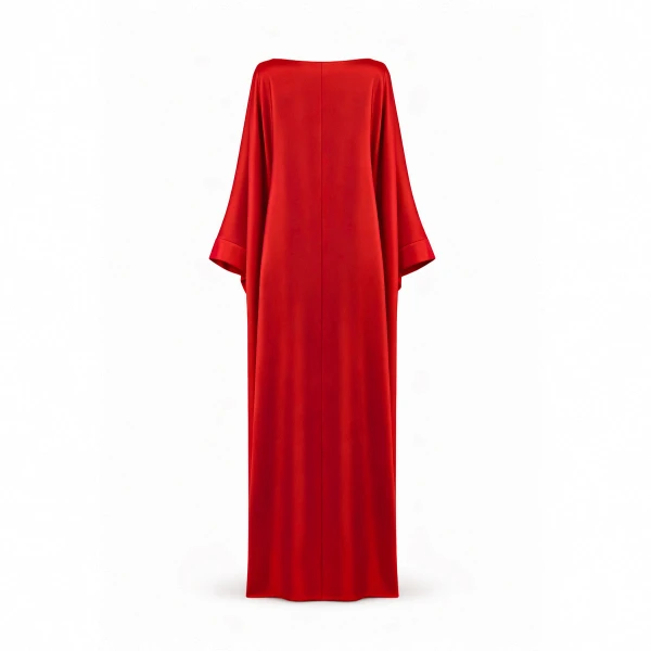 SemSem Boat Neck Kaftan in Vermilion, view 4