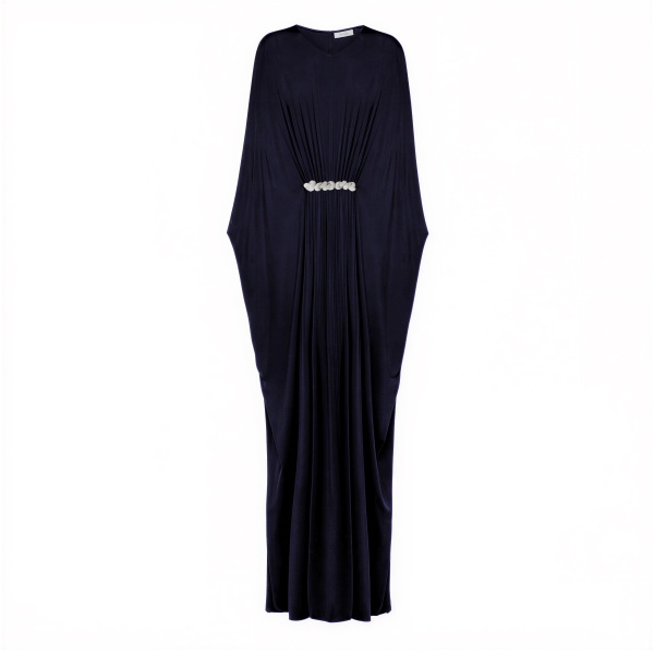 SemSem Brooch-Detailed Jersey Kaftan Dress