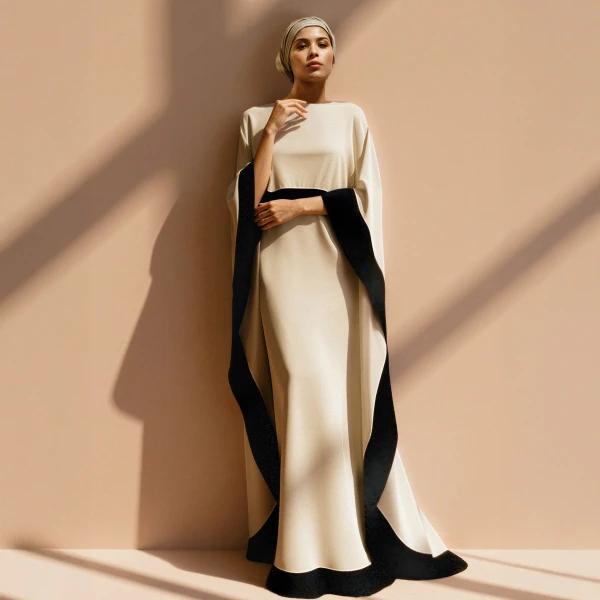 SemSem Color Blocked Tiered Silk Kaftan, view 2