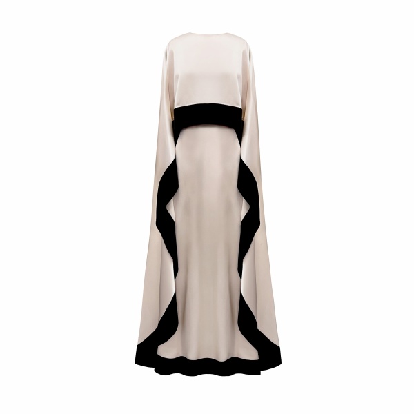 SemSem Color Blocked Tiered Silk Kaftan