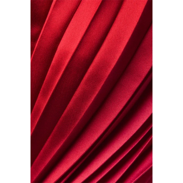 SemSem Cropped Plissé-Satin Bustier Top, view 2