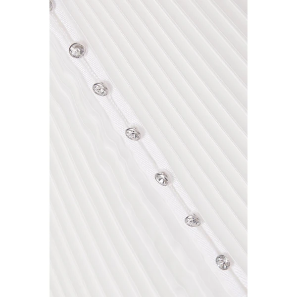 SemSem Crystal Embellished Plissé-Satin Maxi Dress, view 2