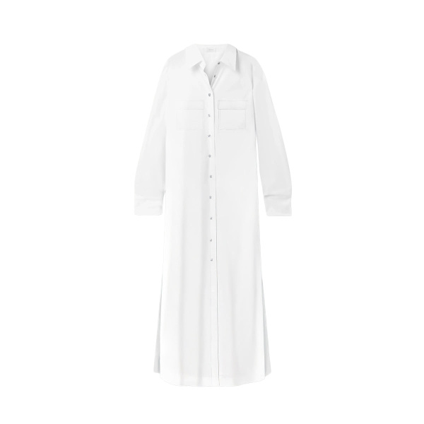 SemSem Egyptian Cotton Shirt Dress in White