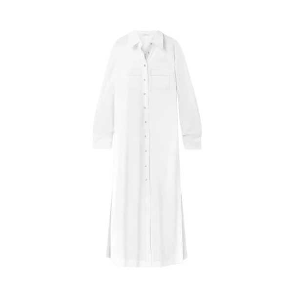 SemSem Egyptian Cotton Shirt Dress in White