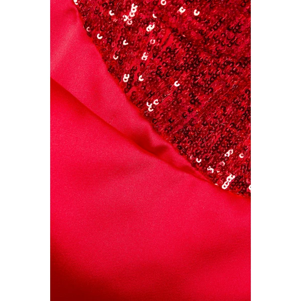 SemSem Gathered Sequin-Embellished Charmeuse Gown, view 2