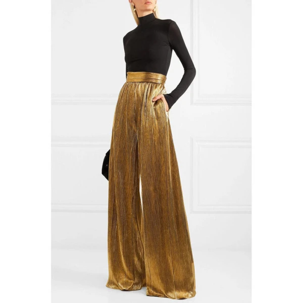 SemSem Gold Plissé Pants, view 3