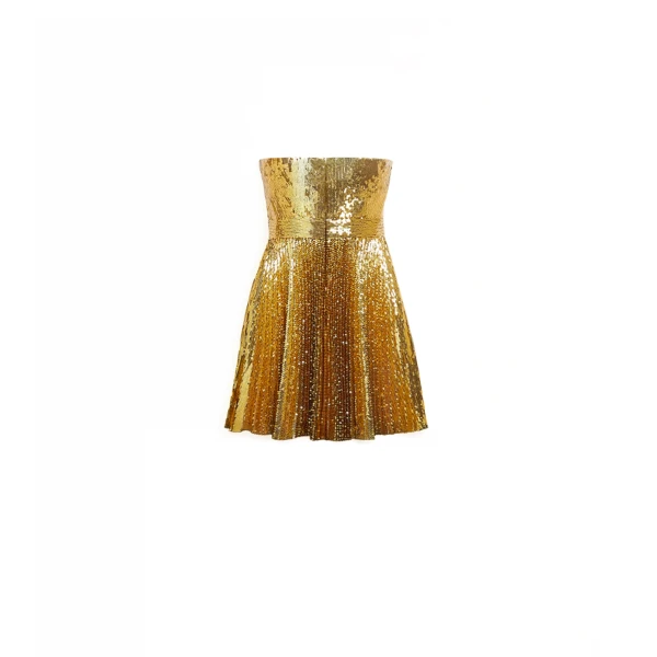 SemSem Gold Sequin Bustier Mini Dress, view 2