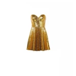 SemSem Gold Sequin Bustier Mini Dress