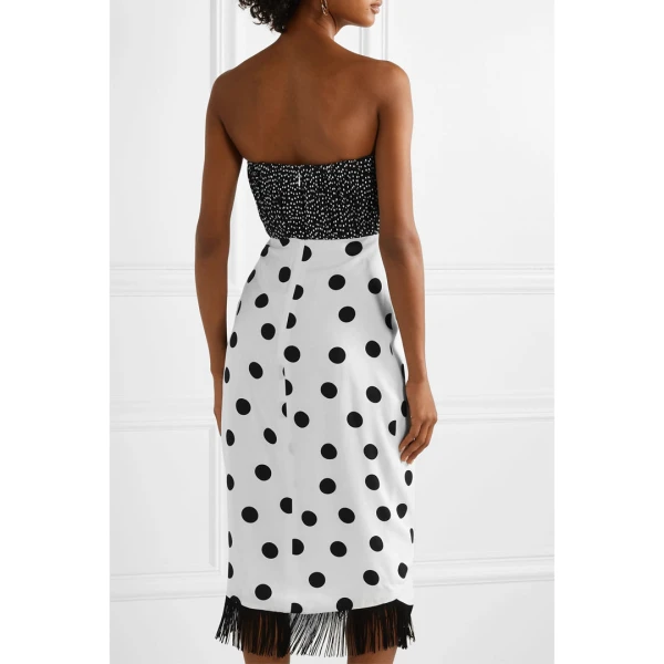 SemSem Polka Dot-Fringe Dress in Black, view 2