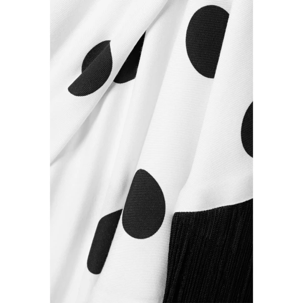 SemSem Polka Dot-Fringe Dress in Black, view 5