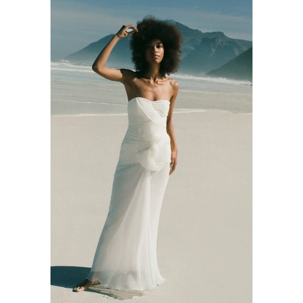 Shona Joy Federick Pleated Ruffle Maxi Dress, view 3