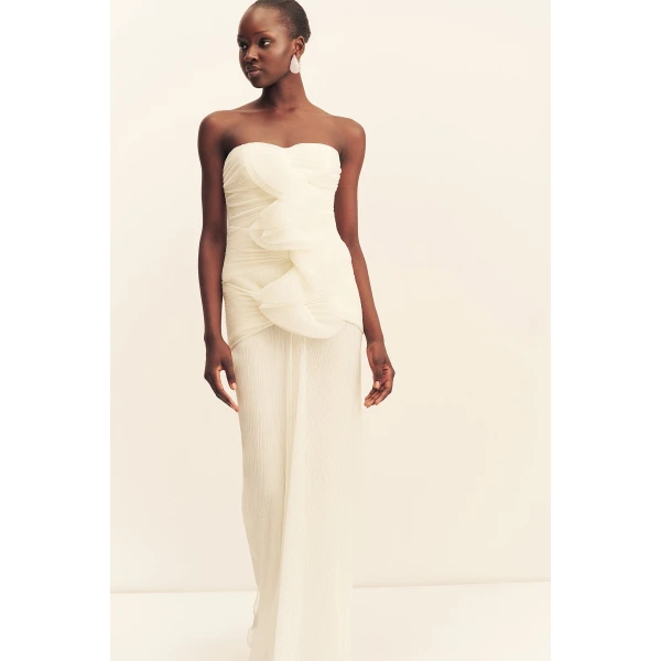 Shona Joy Federick Pleated Ruffle Maxi Dress, view 4