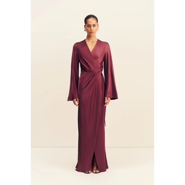 Shona Joy La Lune Long Sleeve Wrap Maxi Dress, view 2
