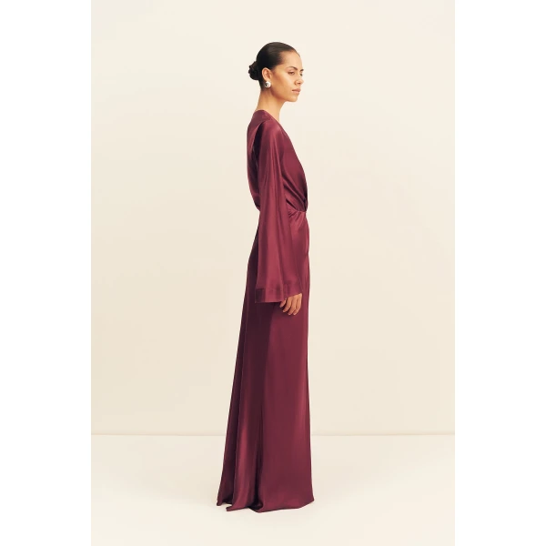 Shona Joy La Lune Long Sleeve Wrap Maxi Dress, view 5