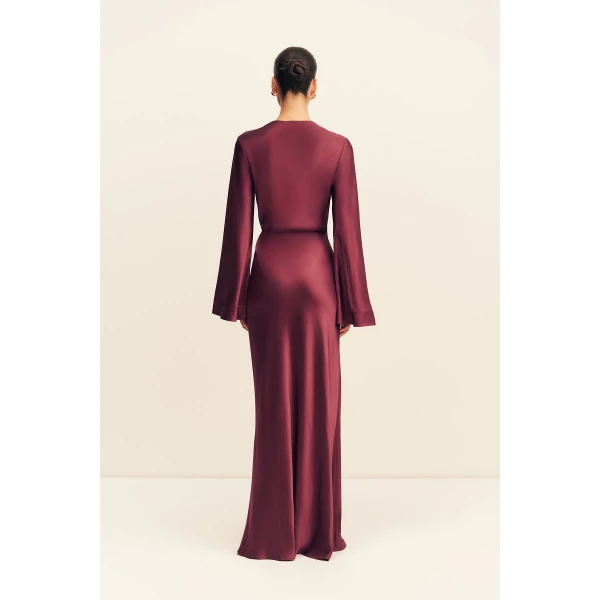 Shona Joy La Lune Long Sleeve Wrap Maxi Dress, view 6