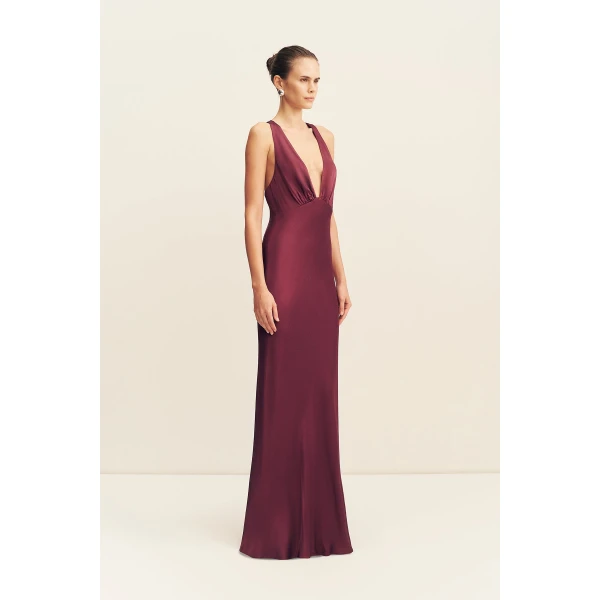 Shona Joy La Lune Plunged Cross Back Maxi Dress, view 4