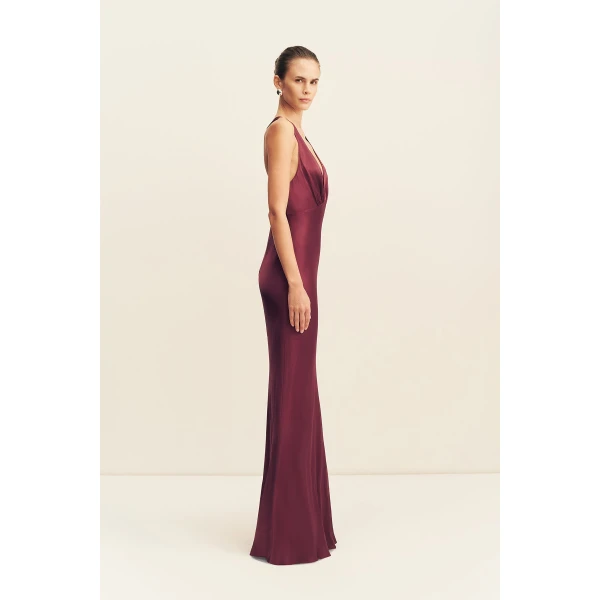Shona Joy La Lune Plunged Cross Back Maxi Dress, view 5