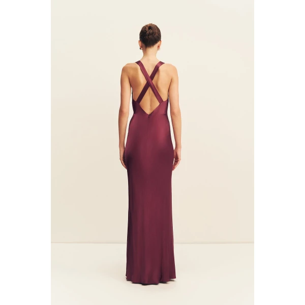 Shona Joy La Lune Plunged Cross Back Maxi Dress, view 6