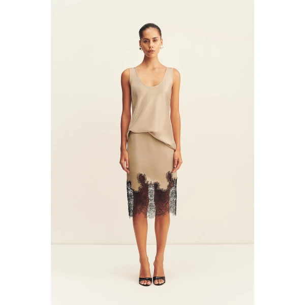 Shona Joy Lucia Lace Midi Skirt, view 2