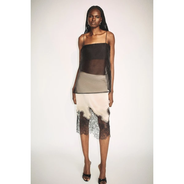 Shona Joy Lucia Lace Midi Skirt, view 3