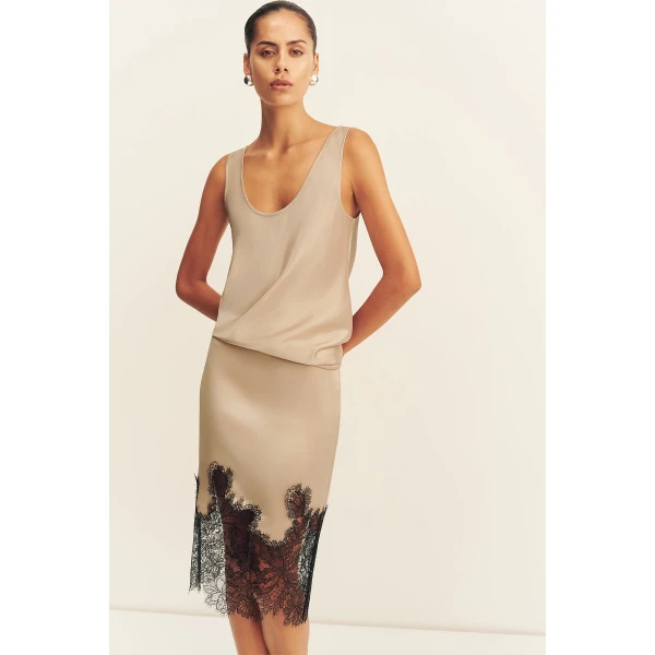Shona Joy Lucia Lace Midi Skirt, view 4