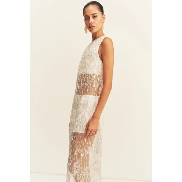 Shona Joy Viva Sequin Spliced Maxi Dress, view 3