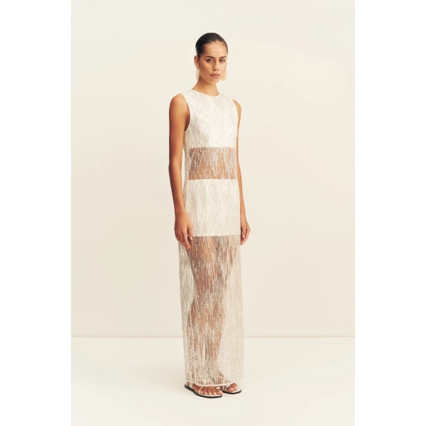 Shona Joy Viva Sequin Spliced Maxi Dress, view 4