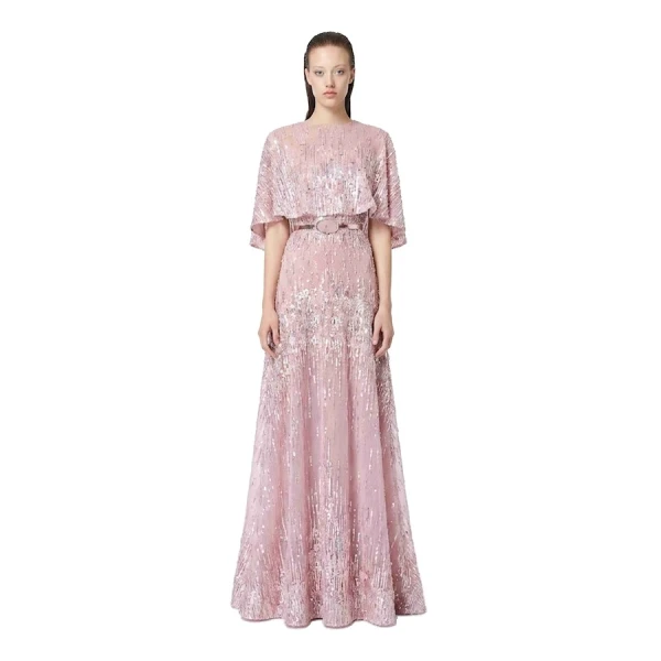 Tony Ward Quartz Pink Beaded Tulle Gown, view 2