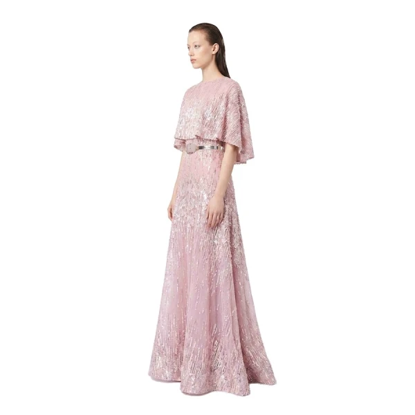 Tony Ward Quartz Pink Beaded Tulle Gown, view 3