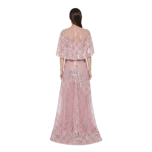 Tony Ward Quartz Pink Beaded Tulle Gown, view 4
