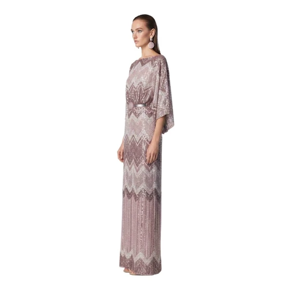 Tony Ward Quartz Pink Kimono Sleeve Dress, view 3