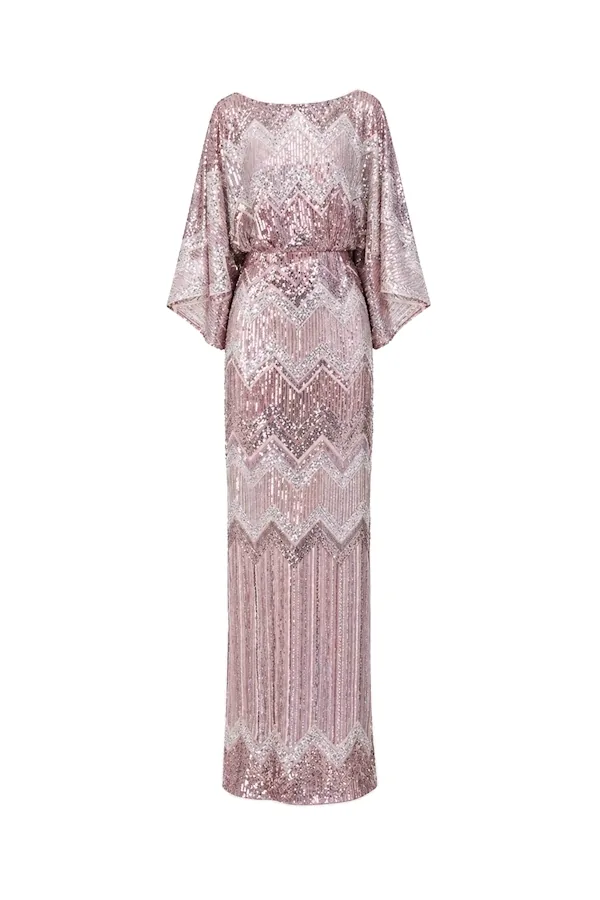 Tony Ward Quartz Pink Kimono Sleeve Dress Tony Ward Quartz Pink Kimono Sleeve Dress