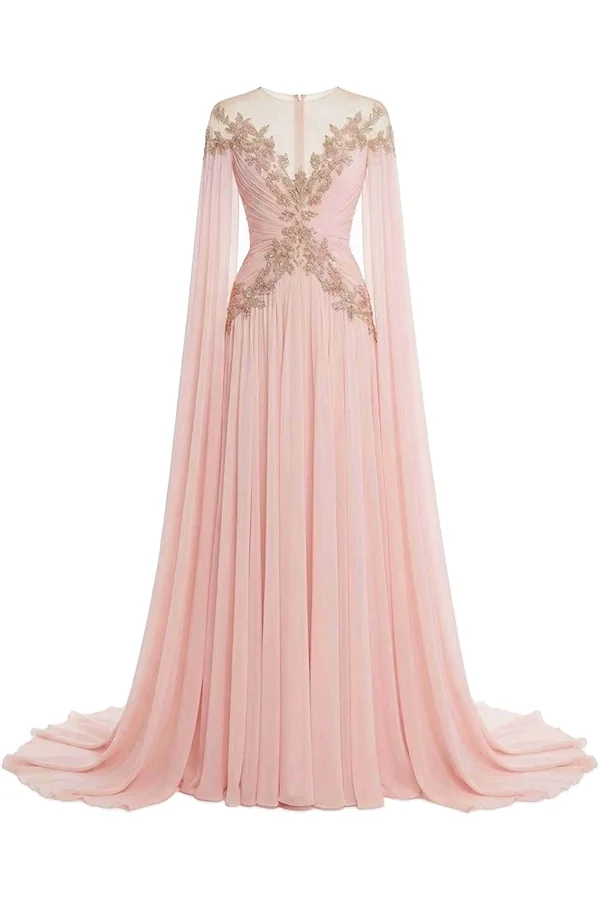 Tony Ward Quartz Pink Muslin Cape Gown Tony Ward Quartz Pink Muslin Cape Gown