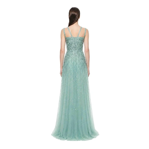 Tony Ward Water Green Beaded Corset Gown, view 4