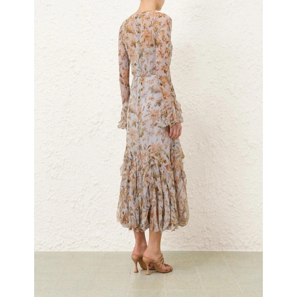 Zimmermann Ascent Cascading Midi Dress, view 4