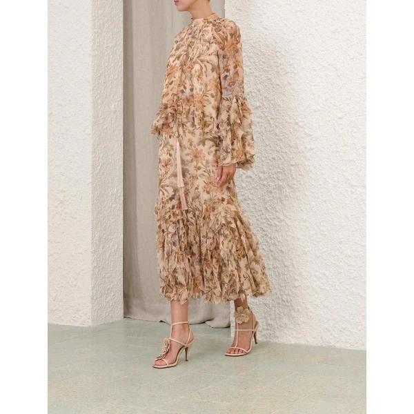 Zimmermann Ascent Cascading Midi Skirt, view 3