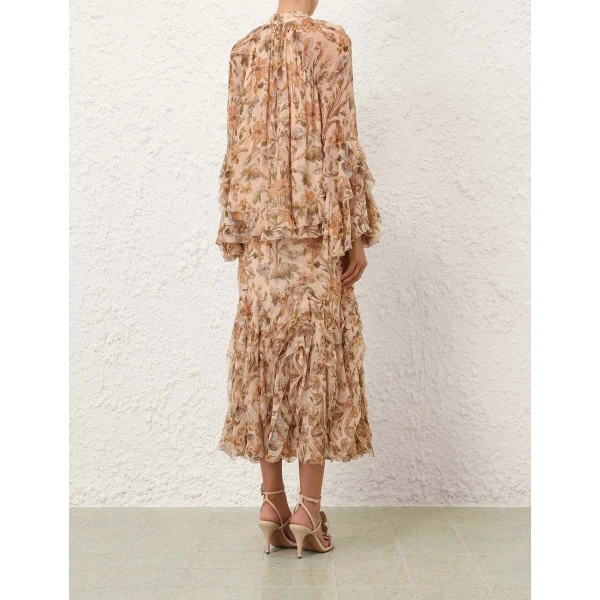 Zimmermann Ascent Cascading Midi Skirt, view 4