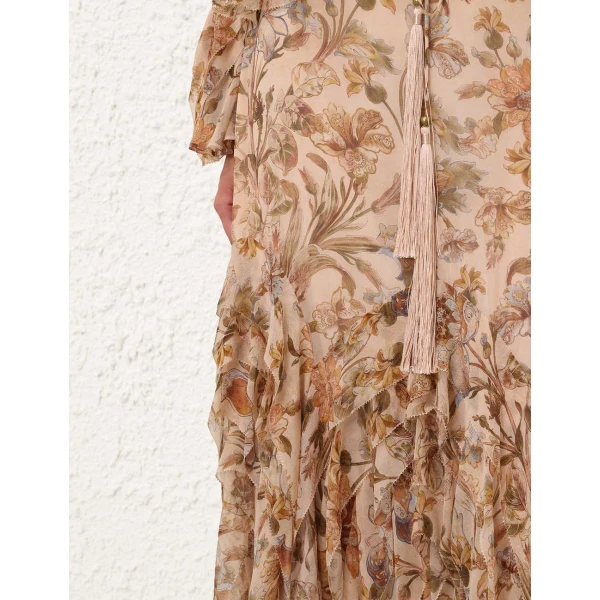 Zimmermann Ascent Cascading Midi Skirt, view 5