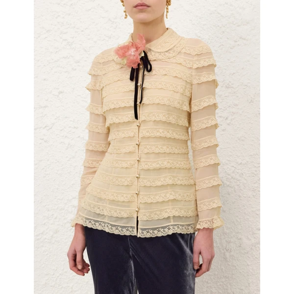 Zimmermann Ascent Lace Frill Blouse, view 2