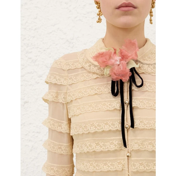 Zimmermann Ascent Lace Frill Blouse, view 5