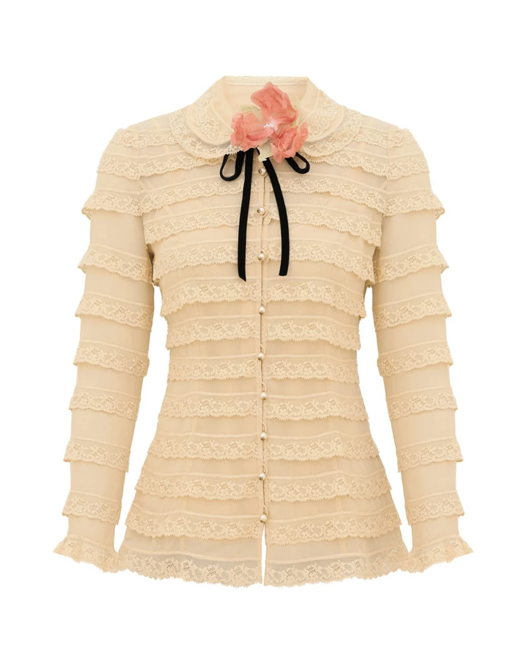 Zimmermann Ascent Lace Frill Blouse | Ready to Wear Collection Luxury Shoes Zimmermann Ascent Lace Frill Blouse