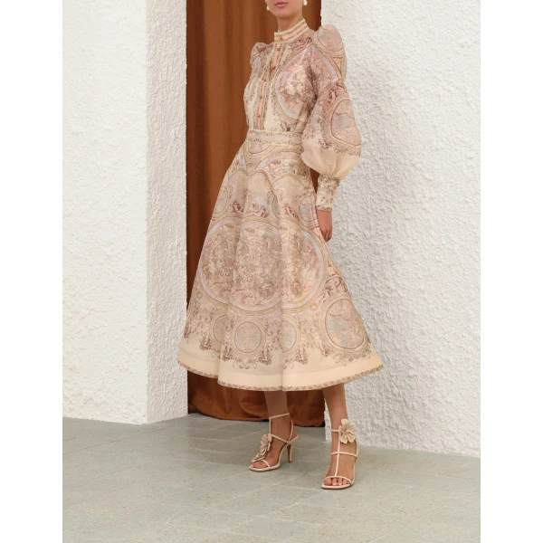 Zimmermann Ascent Panelled Midi Skirt, view 3