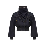 Zimmermann Denim Handkerchief Bomber | Ready to Wear Collection Luxury Shoes Zimmermann Denim Handkerchief Bomber Jacket