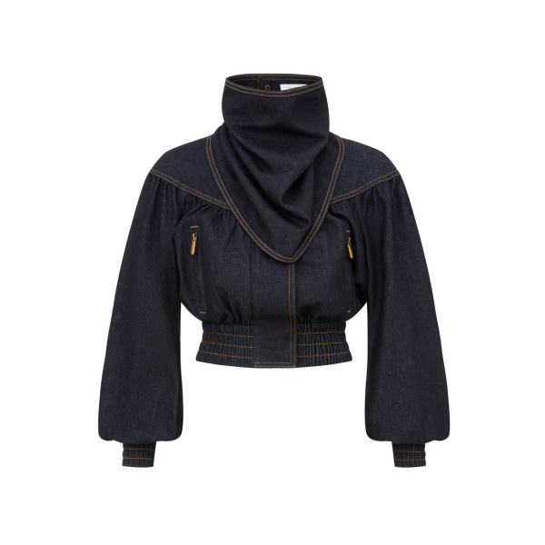 Zimmermann Denim Handkerchief Bomber Jacket