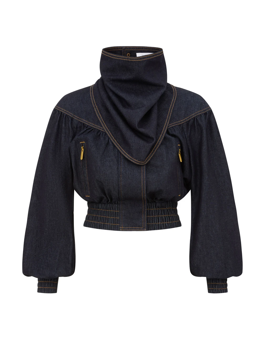 Zimmermann Denim Handkerchief Bomber | Ready to Wear Collection Luxury Shoes Zimmermann Denim Handkerchief Bomber Jacket