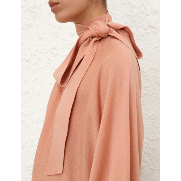 Zimmermann Merino Tie Neck Sweater, view 5