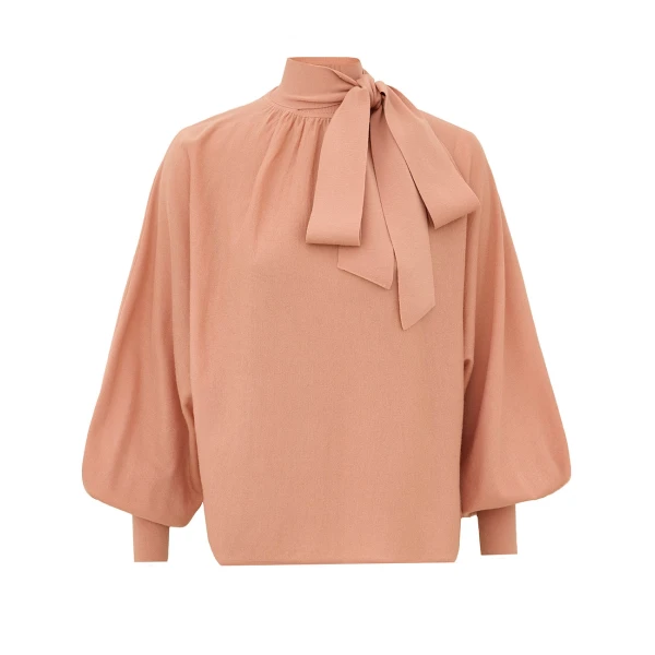 Merino Tie Neck Sweater