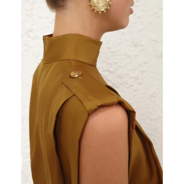 Zimmermann Sleeveless Tuck Shirt, view 4